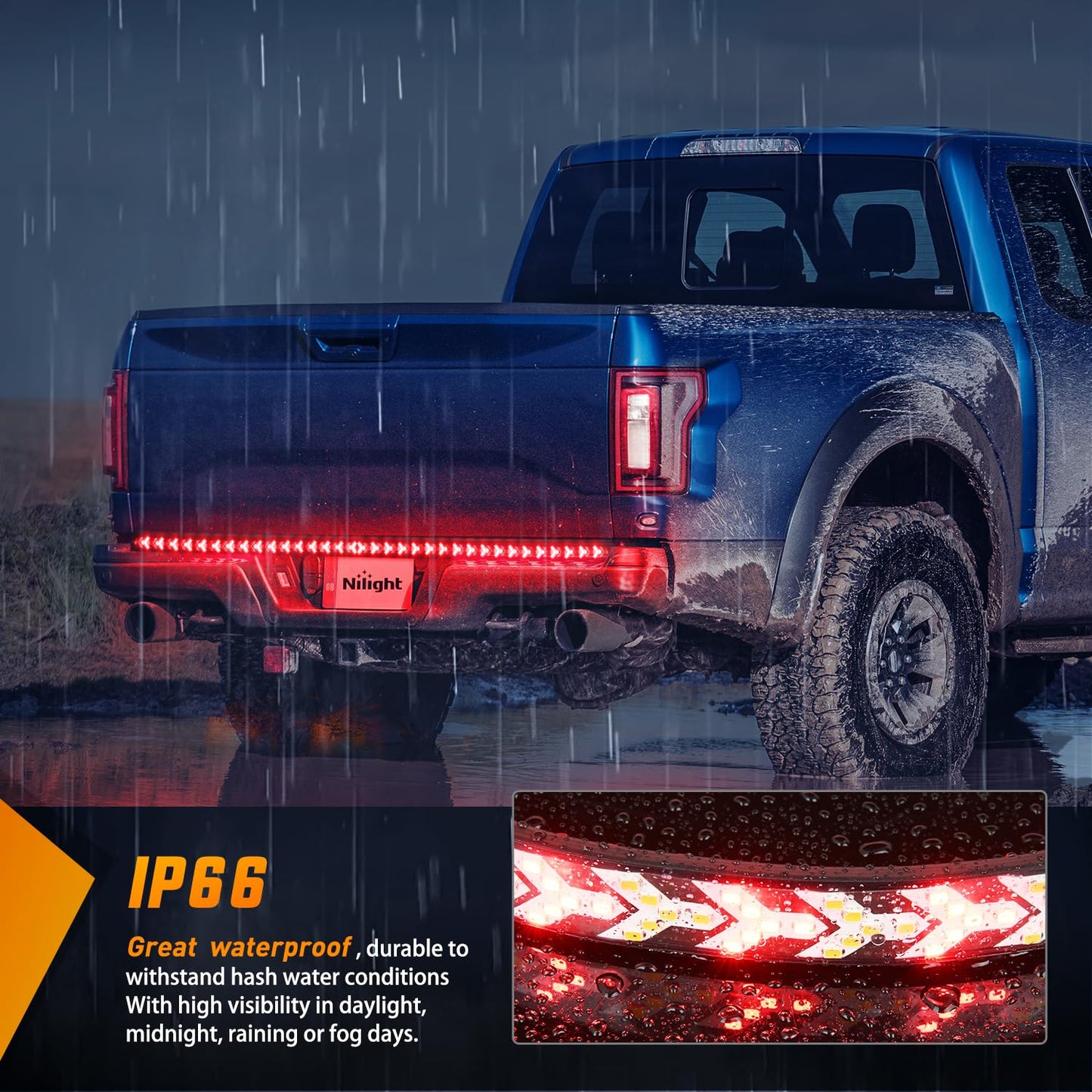 48" Triple Row LED Truck Tailgate Light Strip