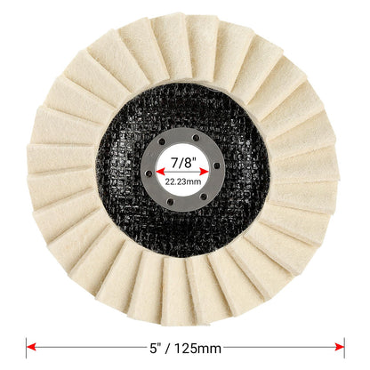 5-Inch Wool Felt Polishing Flap Disc Set for Angle Grinders